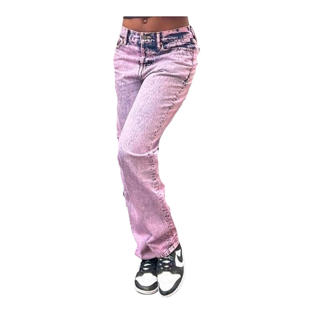 Teddy Fresh Purple/Pink Acid Wash High Rise Jeans